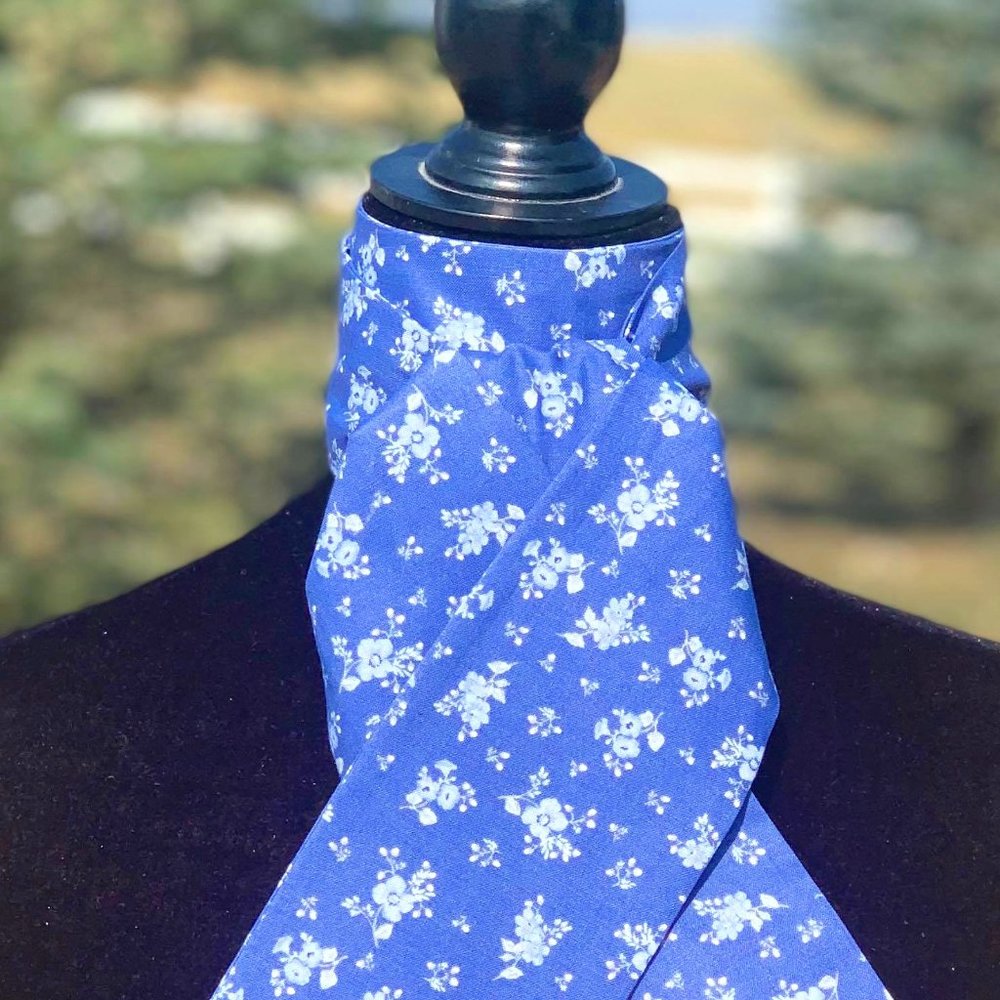 Floral Blue stock tie